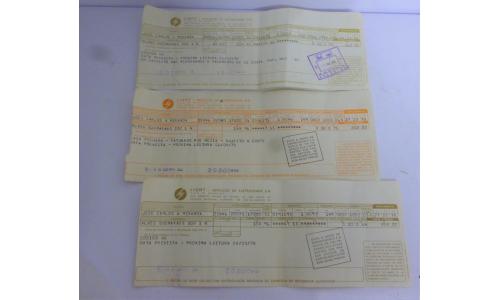 3x Contas Luz da Light 1978